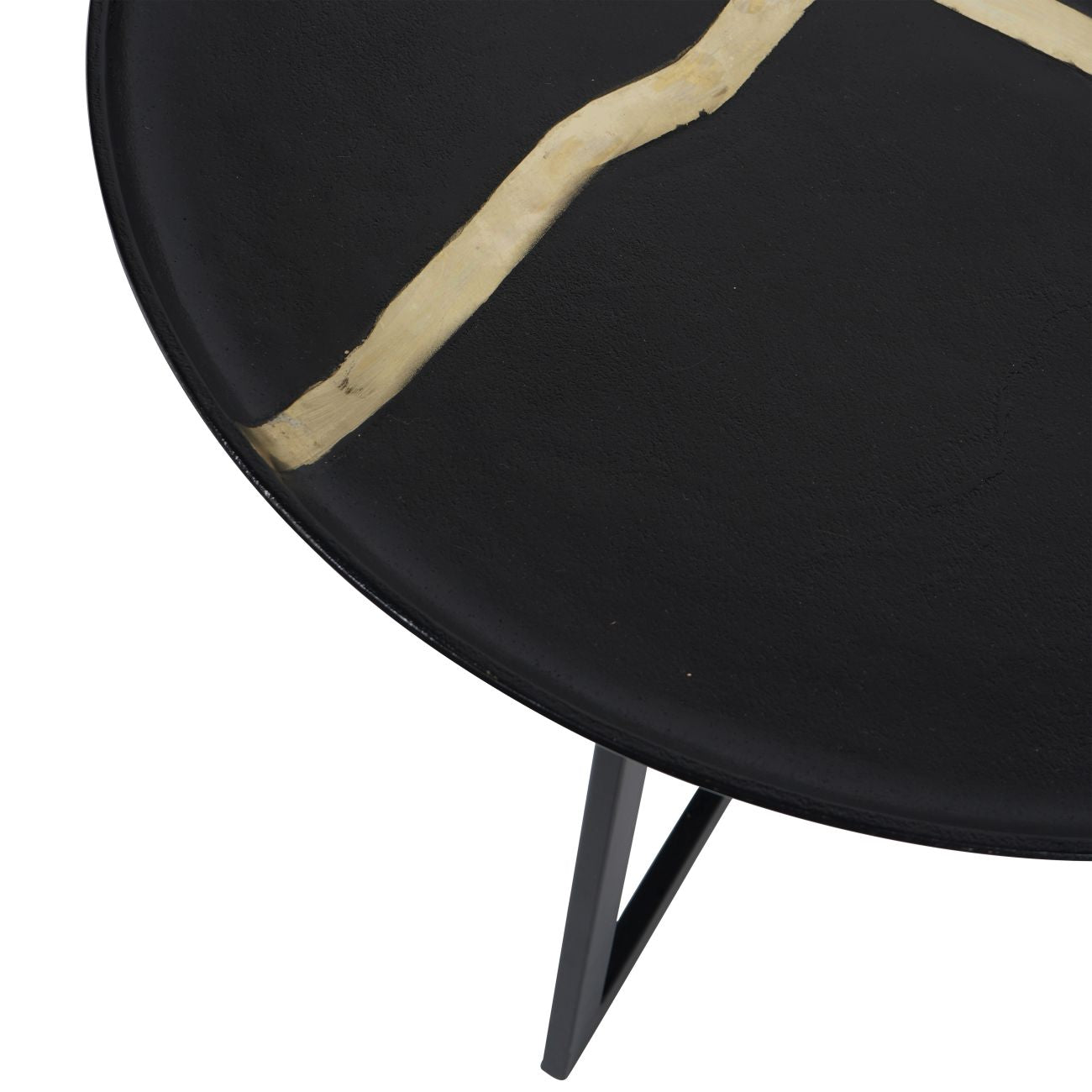 Set of 2 Arizona Black & Gold Textured Coffee Tables Nest